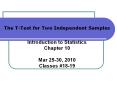 The T-Test for Two Independent Samples PowerPoint PPT Presentation