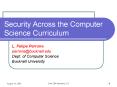 Security Across the Computer Science Curriculum PowerPoint PPT Presentation