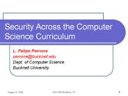 Security Across the Computer Science Curriculum