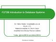 F27DB Introduction to Database Systems PowerPoint PPT Presentation
