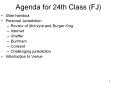 Agenda for 24th Class (FJ) PowerPoint PPT Presentation