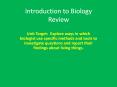 Introduction to Biology Review PowerPoint PPT Presentation