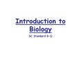 Introduction to Biology PowerPoint PPT Presentation