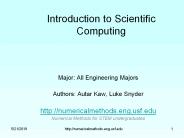 Introduction to Scientific Computing