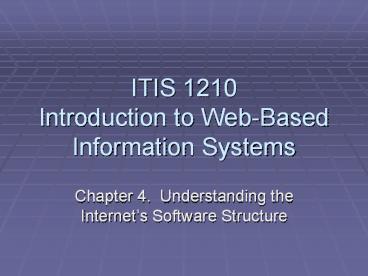 ITIS 1210 Introduction to Web-Based Information Systems