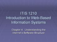 ITIS 1210 Introduction to Web-Based Information Systems