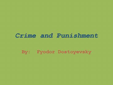 Crime and Punishment