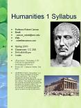 Humanities 1 Syllabus PowerPoint PPT Presentation