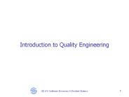 Introduction to Quality Engineering