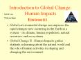 Introduction to Global Change: Human Impacts PowerPoint PPT Presentation