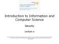 Introduction to Information and Computer Science PowerPoint PPT Presentation