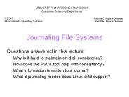Journaling File Systems