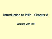 Introduction to PHP  PowerPoint PPT Presentation