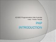 PHP INTRODUCTION