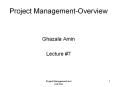 Project Management-Overview PowerPoint PPT Presentation