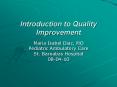 Introduction to Quality Improvement PowerPoint PPT Presentation