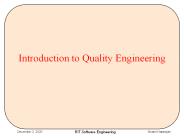 Introduction to Quality Engineering