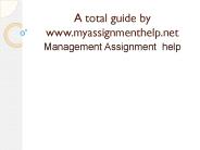 Management Assignment Help