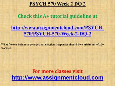 PSYCH 570 Week 2 DQ 2