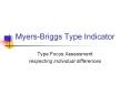 Myers-Briggs Type Indicator PowerPoint PPT Presentation