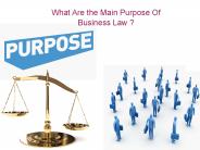 What Are the Main Purpose Of Business Law ?