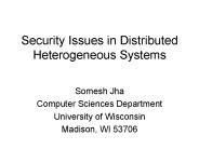 Security Issues in Distributed Heterogeneous Systems