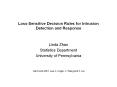 Loss-Sensitive Decision Rules for Intrusion Detection and Response PowerPoint PPT Presentation
