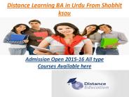 Distance Learning BA in Urdu From ksou