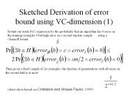 Sketched Derivation of error bound using VC-dimension (1)