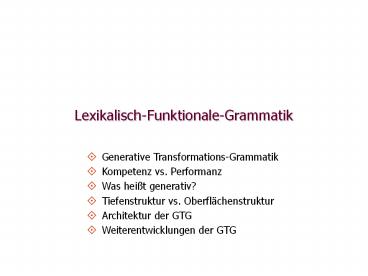 Lexikalisch-Funktionale-Grammatik