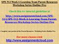 SPE 513 Week 6 Learning Team Parent Resources Workshop Series Outline Five PowerPoint PPT Presentation