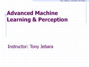 Advanced Machine Learning