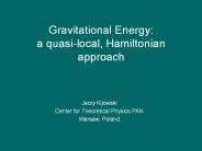 Gravitational Energy: a quasi-local, Hamiltonian approach