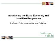 Introducing the Rural Economy and Land Use Programme