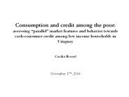 Consumption and credit among the poor: assessing 