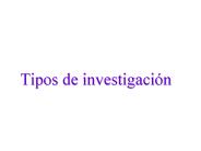 Tipos de investigaci