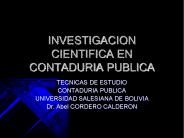 INVESTIGACION CIENTIFICA EN CONTADURIA PUBLICA PowerPoint PPT Presentation