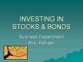 INVESTING IN STOCKS PowerPoint PPT Presentation