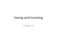 Saving and Investing PowerPoint PPT Presentation