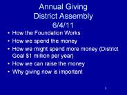 Annual Giving District Assembly 6/4/11