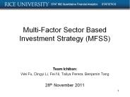 Multi-Factor Sector Based Investment Strategy (MFSS)