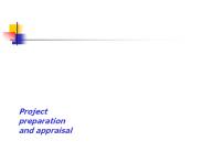 Project preparation and appraisal