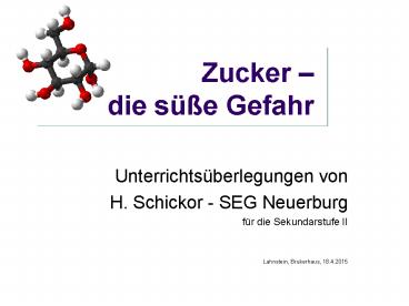 Zucker-die süße Gefahr