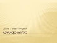 Advanced Syntax