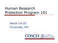 Human Research Protection Program 101 PowerPoint PPT Presentation