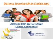 Distance Learning Courses MA in English ksou