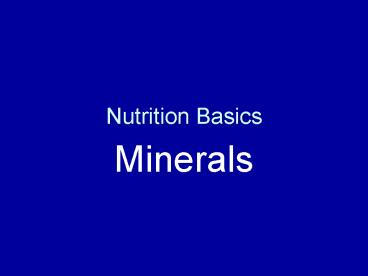 Nutrition Basics
