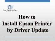 How to Install Epson Printer by Driver Update