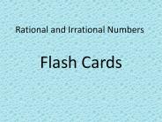 Rational and Irrational Numbers