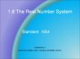 1.8 The Real Number System PowerPoint PPT Presentation